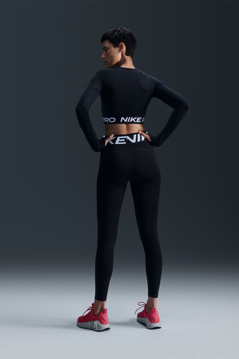 Nike Фитнес къса блуза Pro с Dri Fit Черен