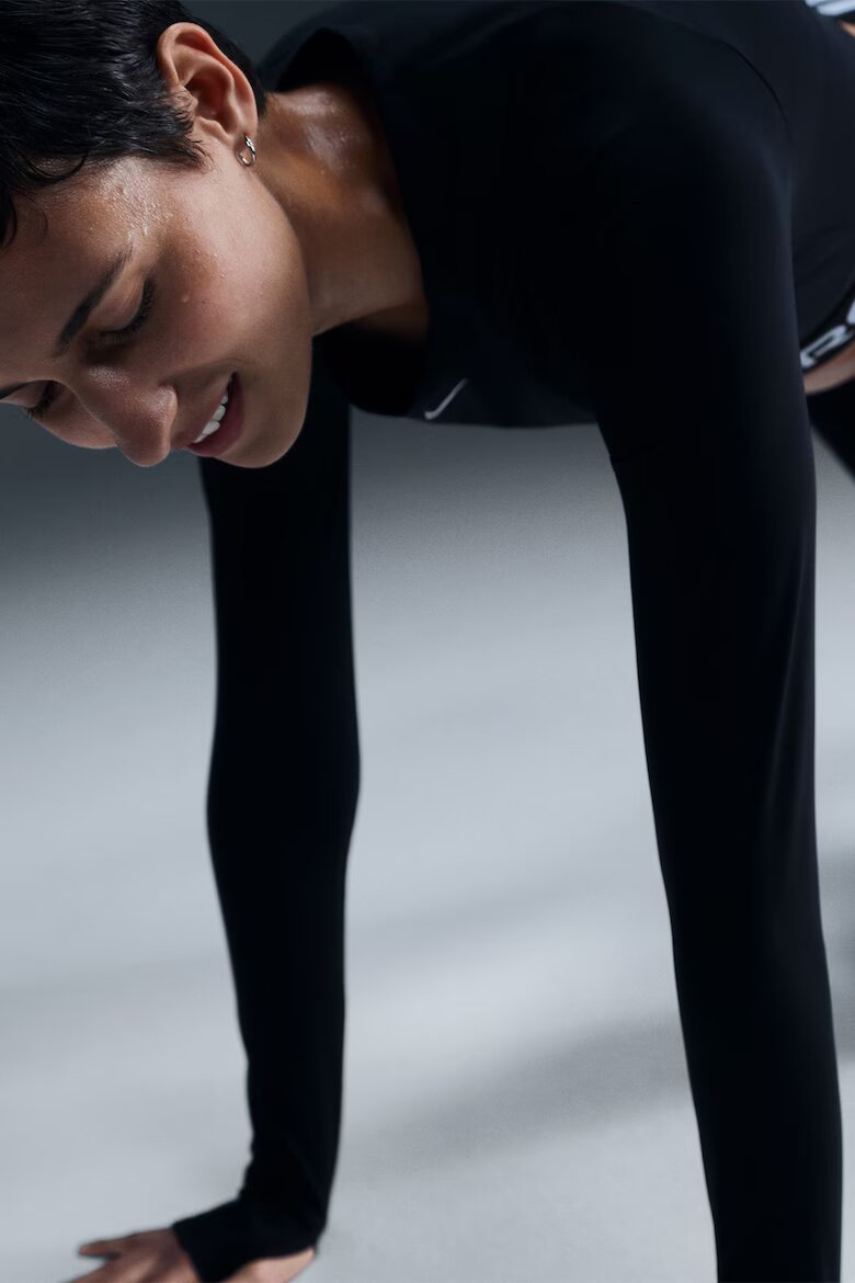 Nike Фитнес къса блуза Pro с Dri Fit Черен