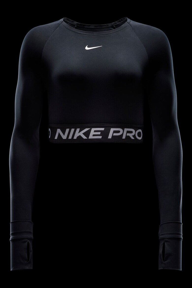 Nike Фитнес къса блуза Pro с Dri Fit Черен