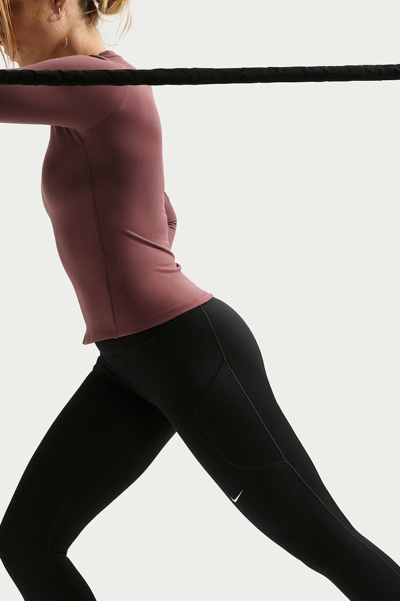 Nike Фитнес клин с висока талия Черен/Избеляло черно