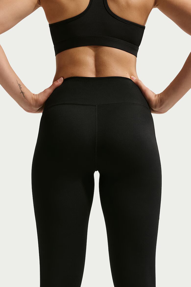 Nike Фитнес клин с висока талия Черен/Избеляло черно