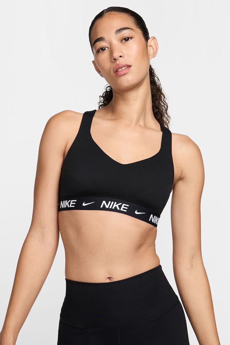 Nike Фитнес сутиен Indy с Dri-FIT с висока степен на поддръжка Черен/Избеляло черно