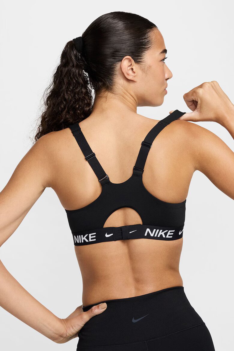 Nike Фитнес сутиен Indy с Dri-FIT с висока степен на поддръжка Черен/Избеляло черно