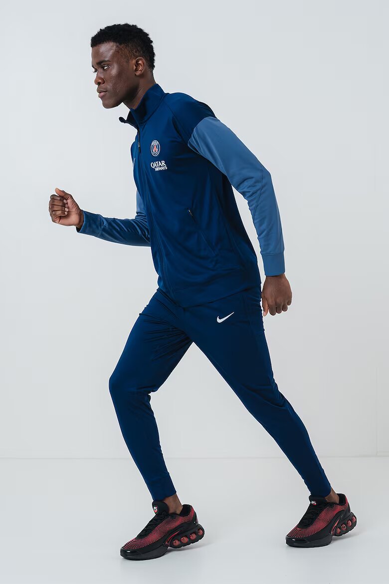 Nike Футболен екип с цип и лого Тъмносин