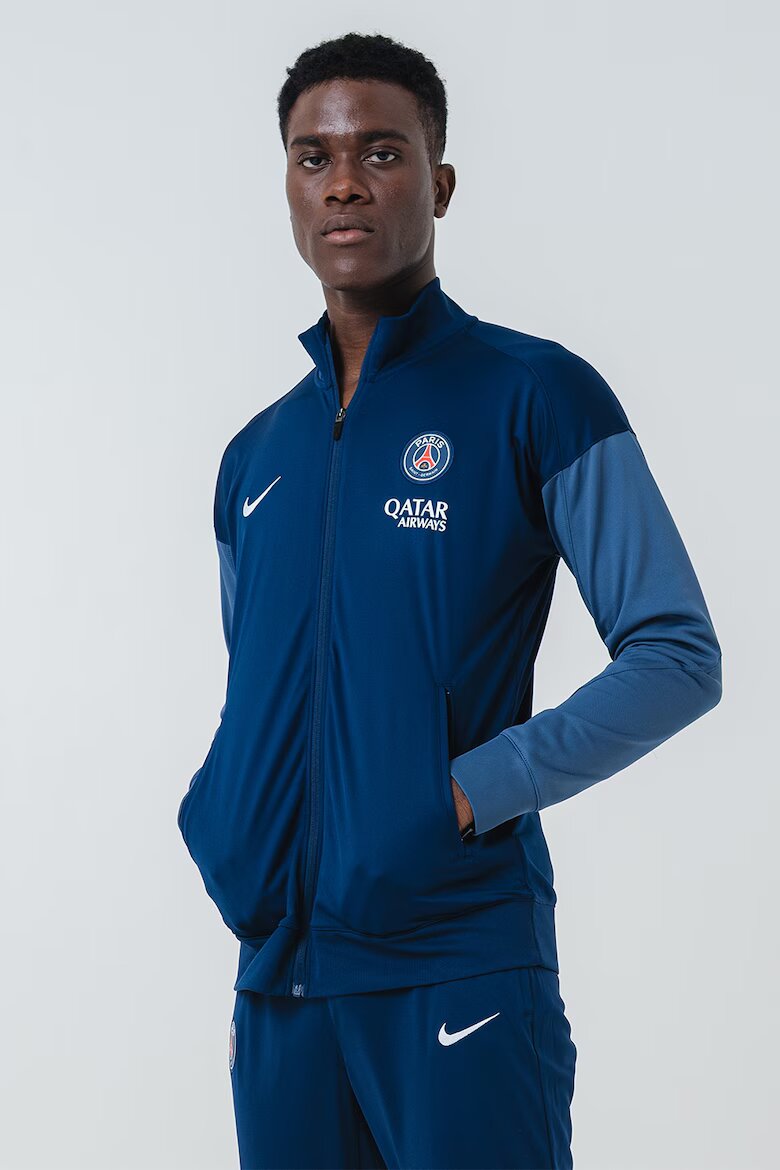 Nike Футболен екип с цип и лого Тъмносин