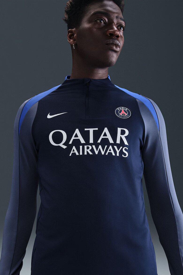 Nike Футболна блуза Paris Saint-Germain с Dri-FIT Бял/Прашно синьо/Тъмносин