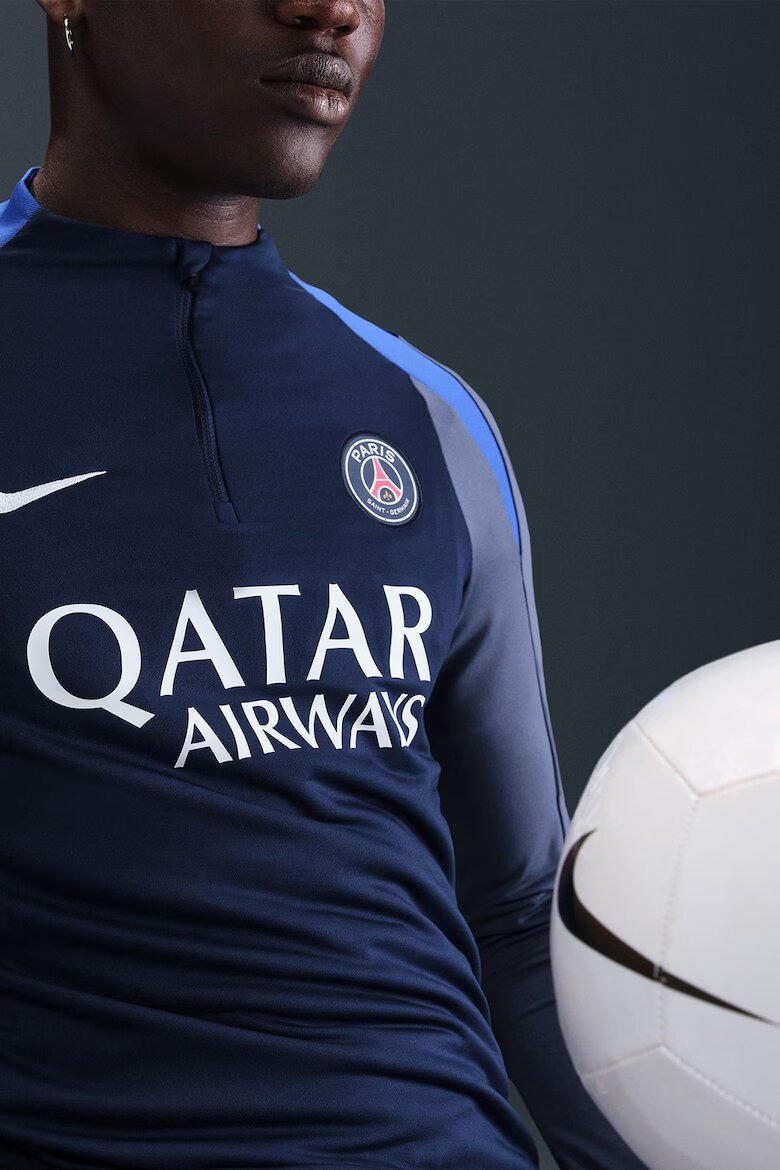 Nike Футболна блуза Paris Saint-Germain с Dri-FIT Бял/Прашно синьо/Тъмносин