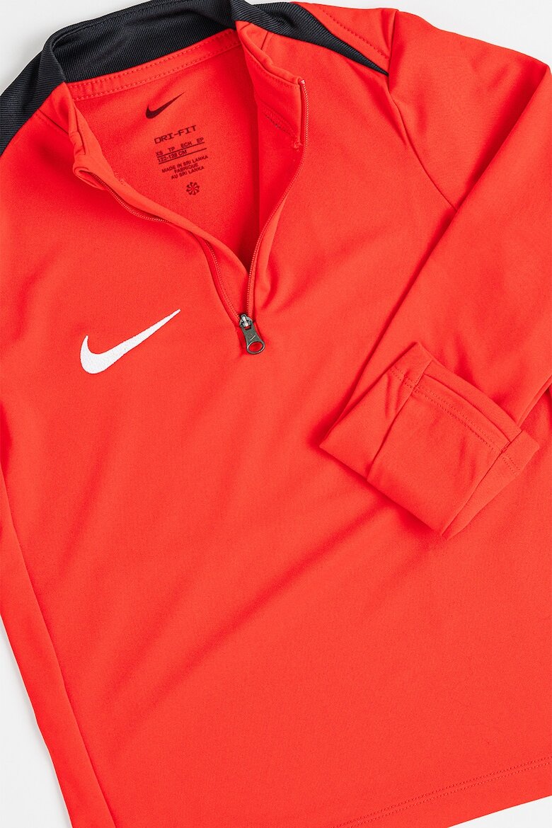 Nike Футболна блуза с Dri Fit с къс цип Червен/Бял
