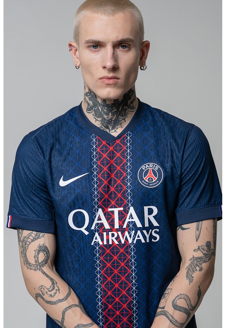 Nike Футболна тениска Paris Saint-Germain с Dri Fit - Бял/Тъмносин