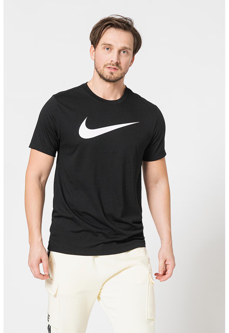 Nike Футболна тениска с лого - Черен