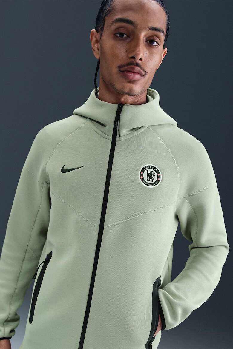 Nike Футболно худи Chelsea FC Tech с цип Бледозелен