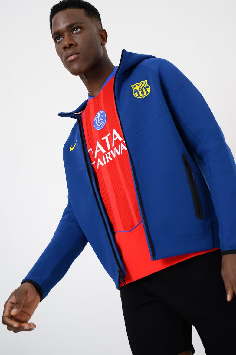 Nike Футболно худи FCB с цип Неоново жълто/Кралско Синьо