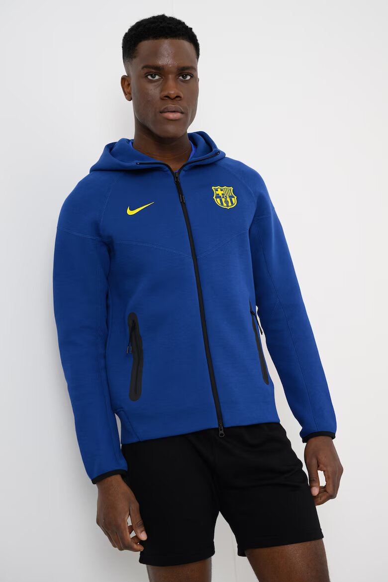 Nike Футболно худи FCB с цип Неоново жълто/Кралско Синьо