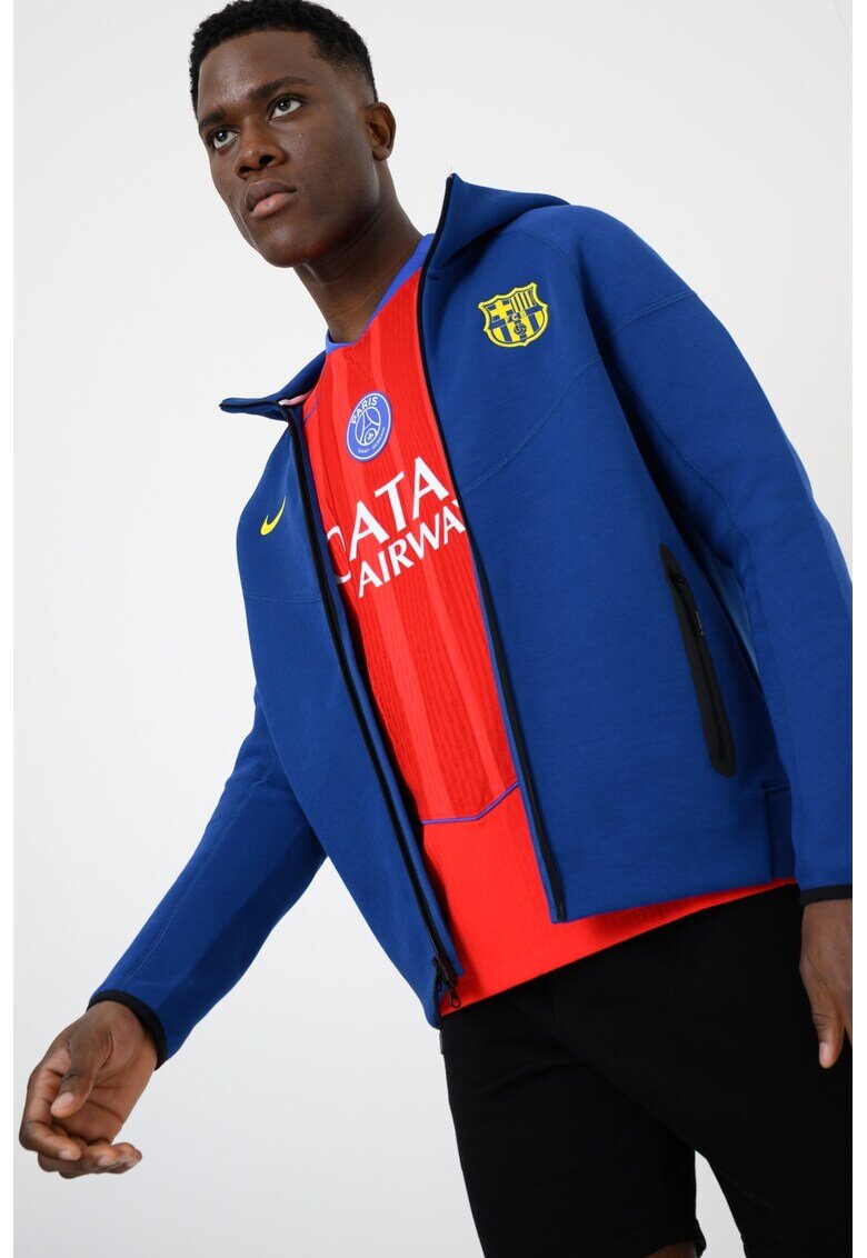Nike Футболно худи FCB с цип - Неоново жълто/Кралско Синьо
