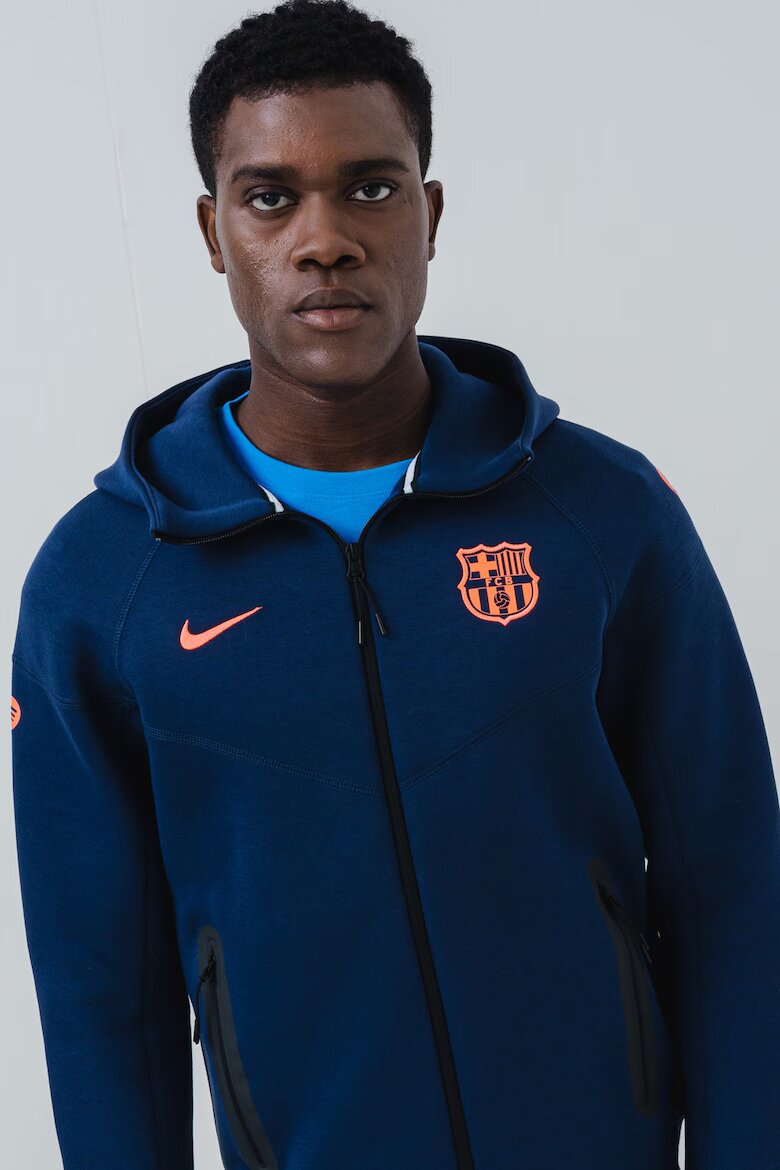 Nike Футболно худи с цип Тъмносин