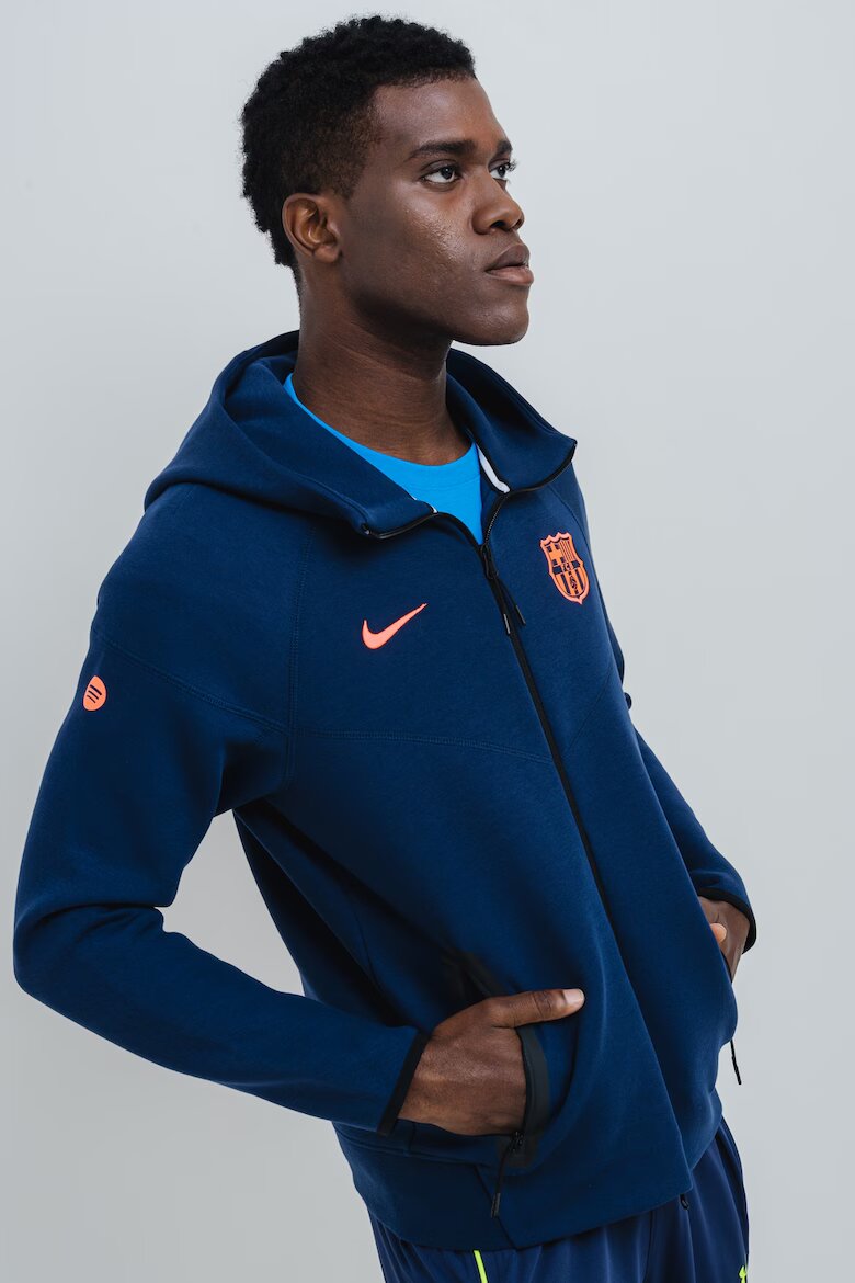 Nike Футболно худи с цип Тъмносин