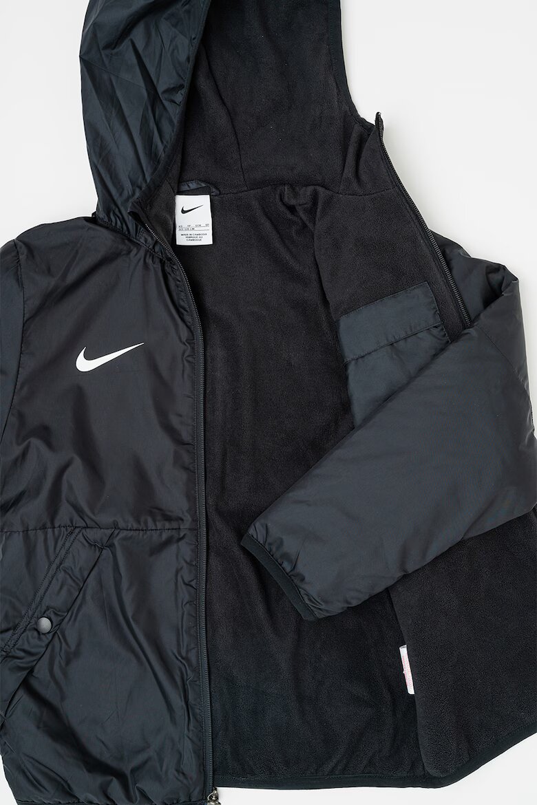Nike Футболно яке с качулка и лого Черен/Бял