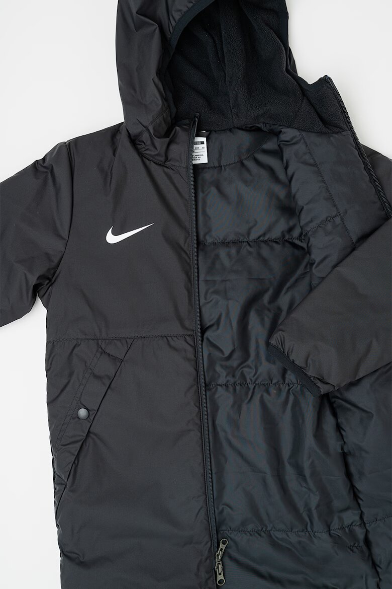 Nike Футболно яке с качулка и лого Черен/Бял