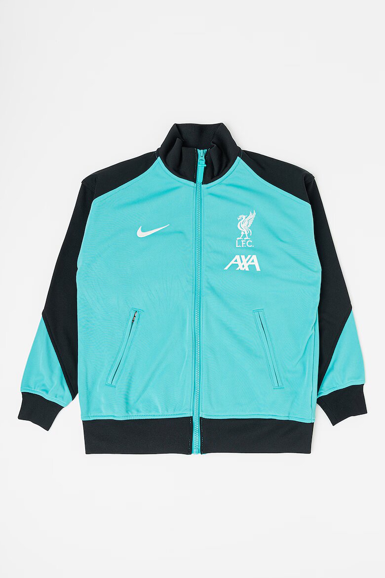 Nike Футболно яке с цип Черен/Ментово зелено
