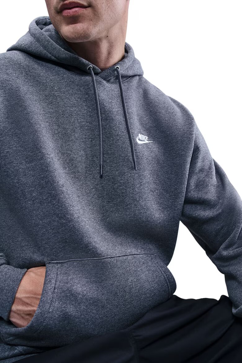 Nike Худи Club с джоб кенгуру Антрацитно сиво