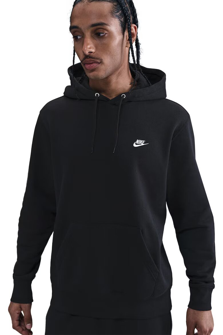 Nike Худи Club с джоб кенгуру Черен