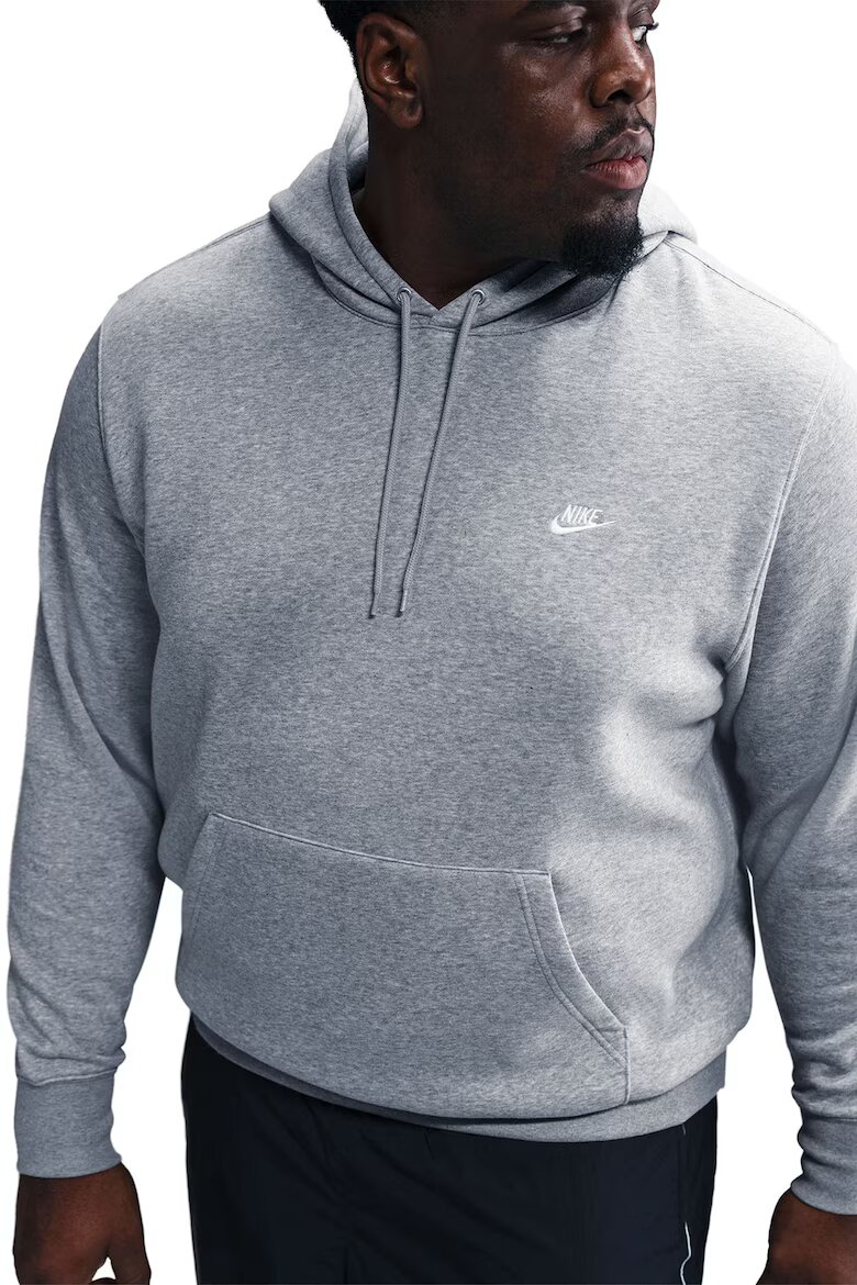 Nike Худи Club с джоб кенгуру Сив меланж