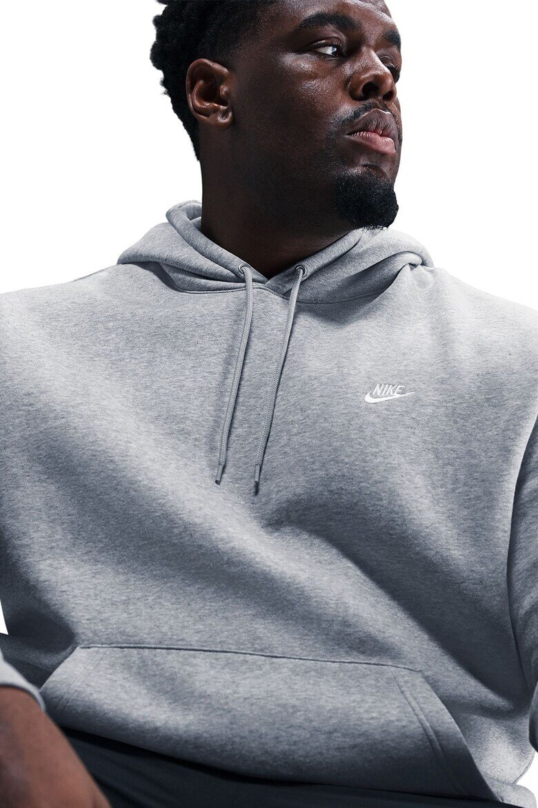 Nike Худи Club с джоб кенгуру Сив меланж