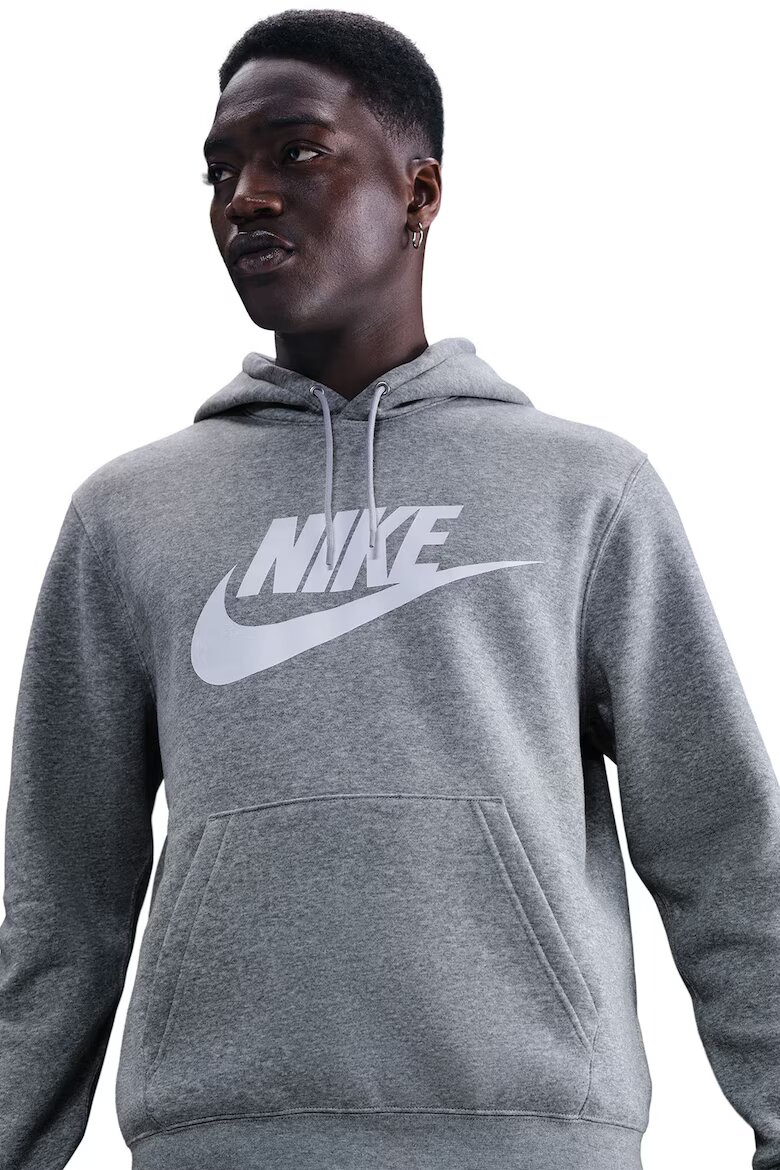 Nike Худи Club с лого Бял/Сив меланж