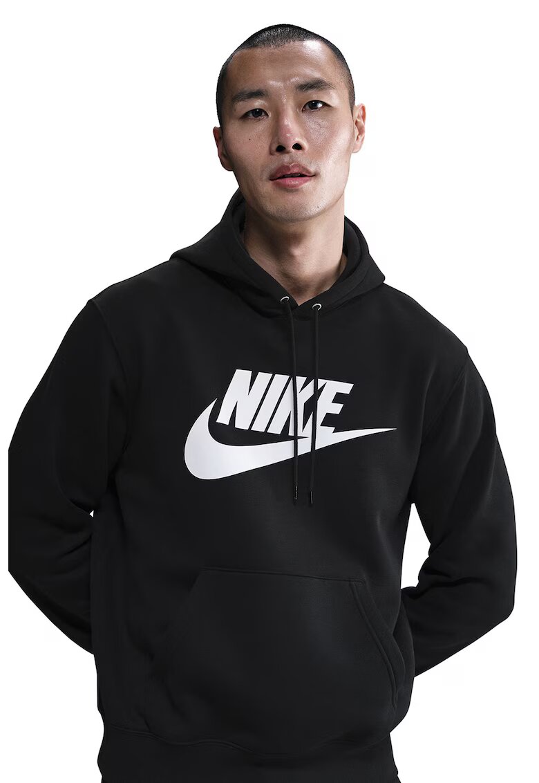 Nike Худи Club с лого - Черен/Бял