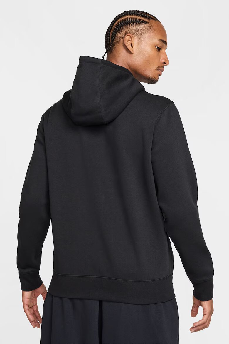 Nike Худи Club с цип и лого Бял/Черен