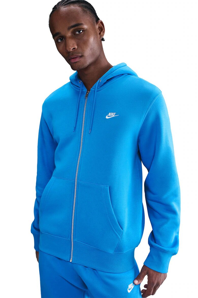 Nike Худи Club с цип и лого Кралско Синьо