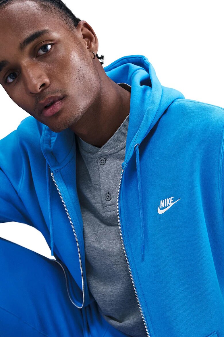 Nike Худи Club с цип и лого Кралско Синьо