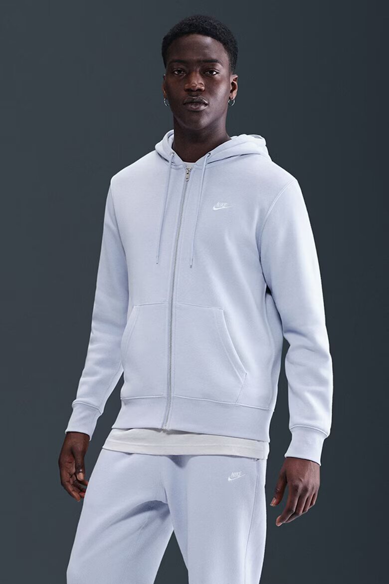 Nike Худи Club с цип и лого Пастелносин