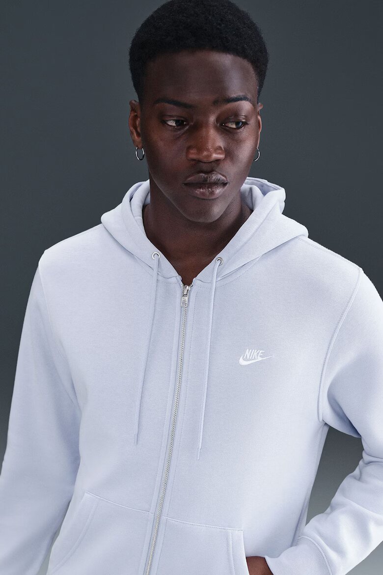 Nike Худи Club с цип и лого Пастелносин