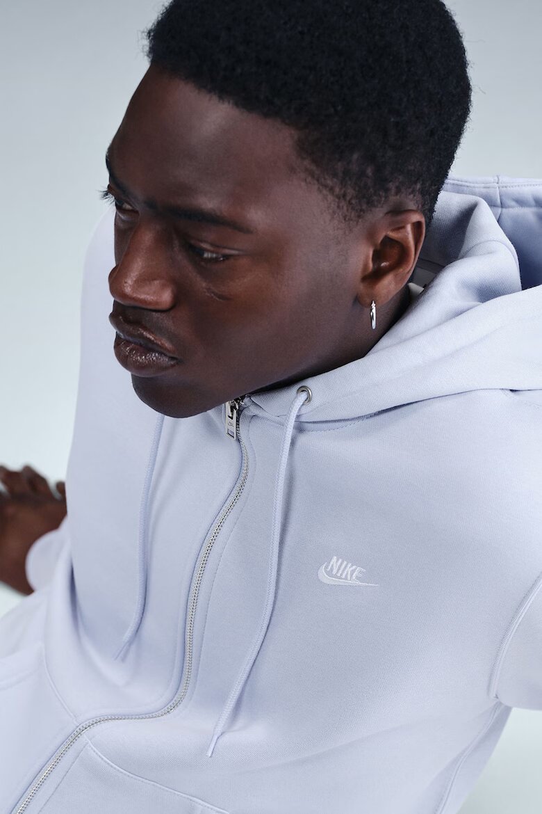 Nike Худи Club с цип и лого Пастелносин