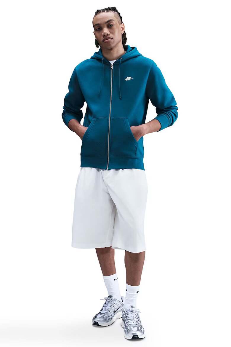 Nike Худи Club с цип и лого Петролно синьо