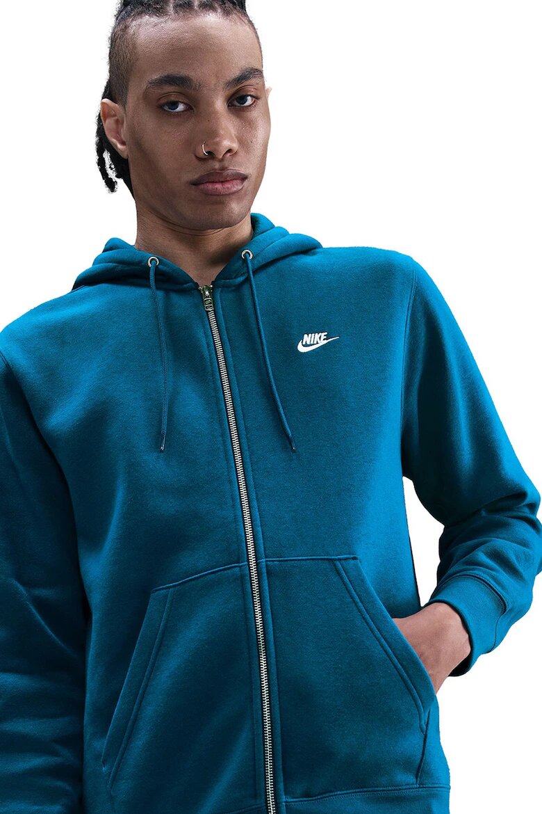 Nike Худи Club с цип и лого Петролно синьо