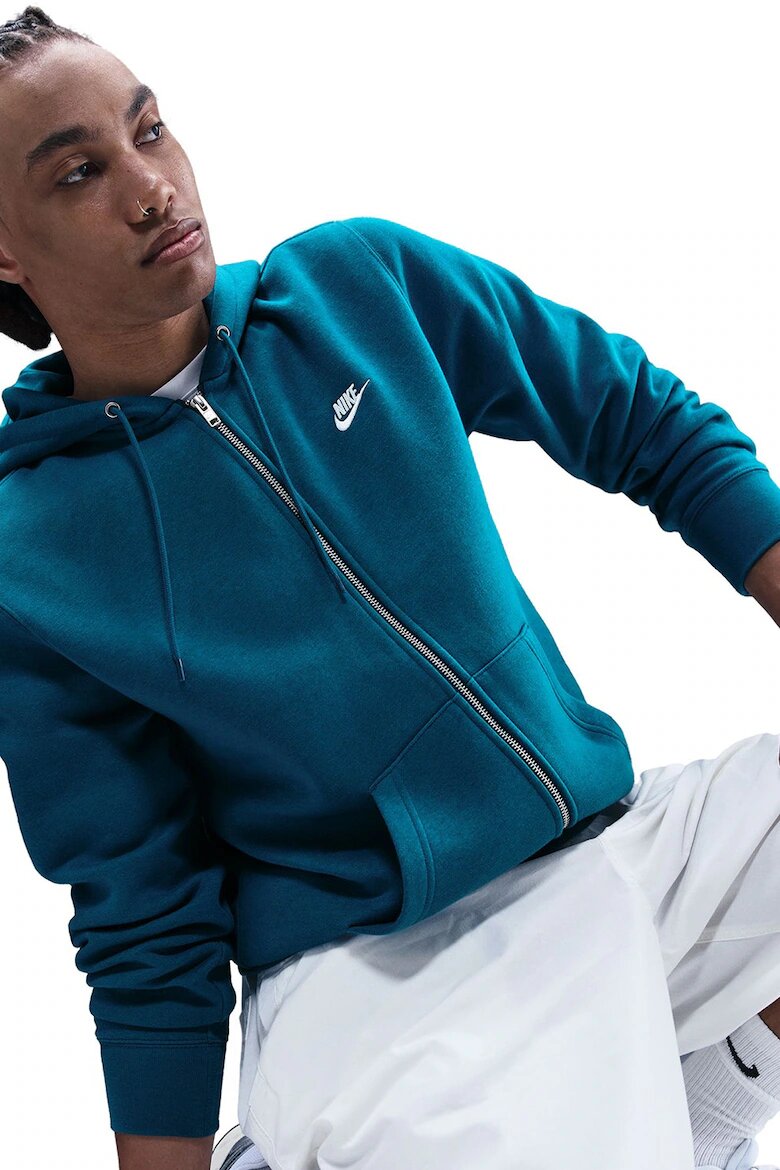 Nike Худи Club с цип и лого Петролно синьо
