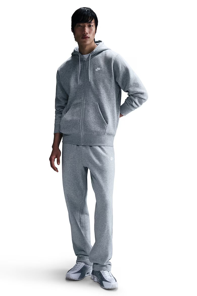 Nike Худи Club с цип и лого Сив меланж