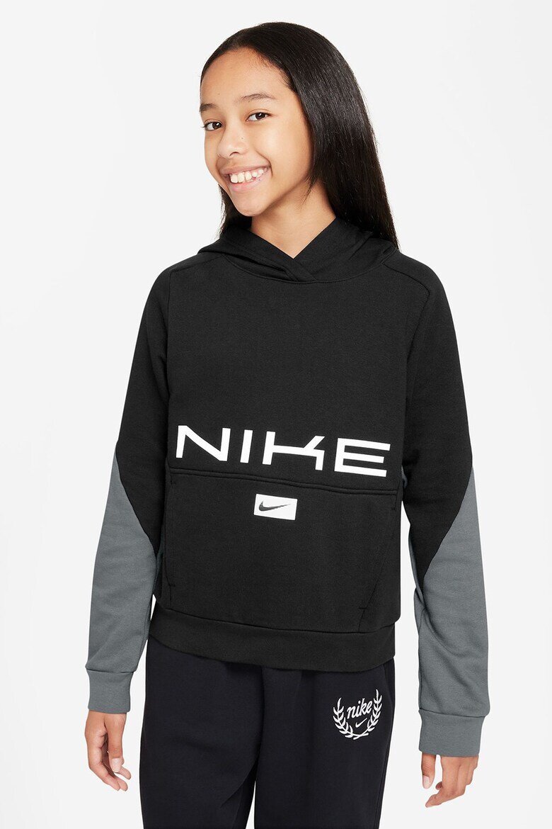Nike Худи Multisport с джоб кенгуру Бял/Черен/Сив