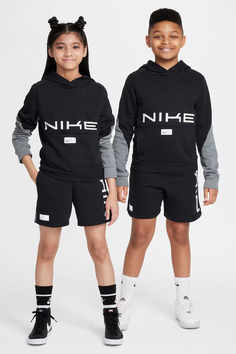 Nike Худи Multisport с джоб кенгуру Бял/Черен/Сив