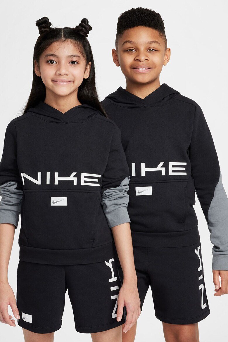 Nike Худи Multisport с джоб кенгуру Бял/Черен/Сив