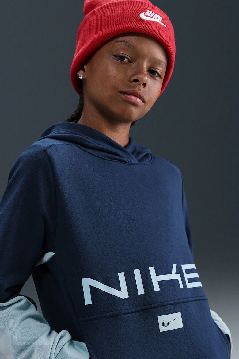 Nike Худи Multisport с джоб кенгуру Тъмносин/Мръснобял