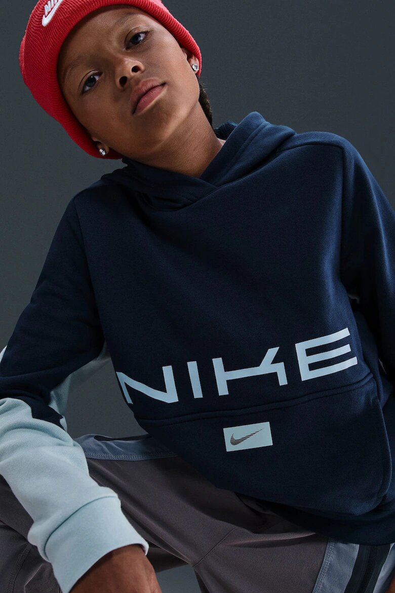 Nike Худи Multisport с джоб кенгуру Тъмносин/Мръснобял