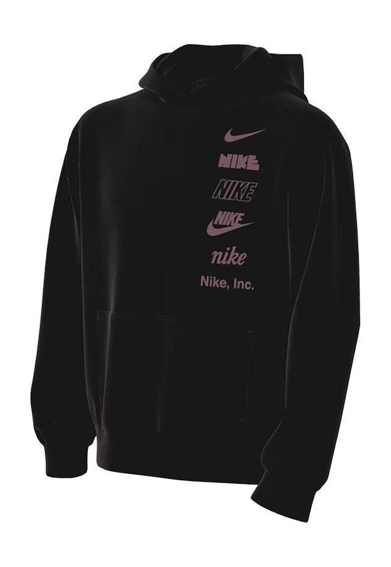 Nike Худи с джоб кенгуру и лого - Черен