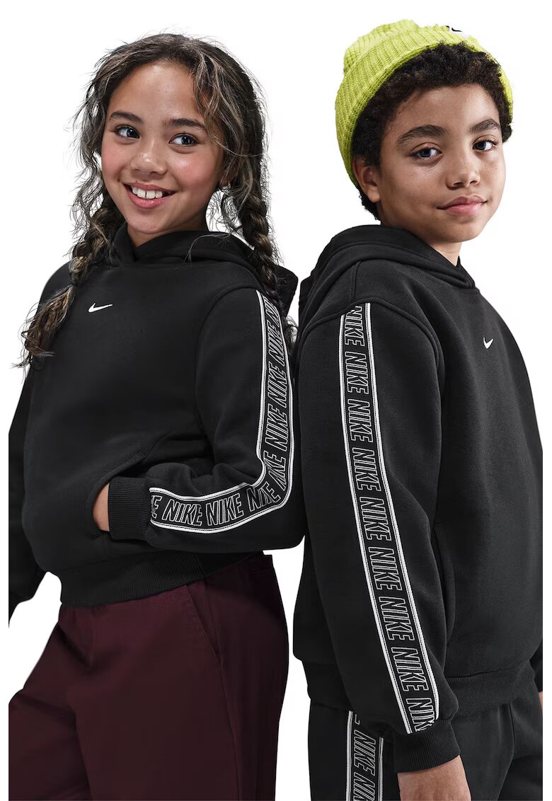 Nike Худи с лого - Бял/Избеляло черно