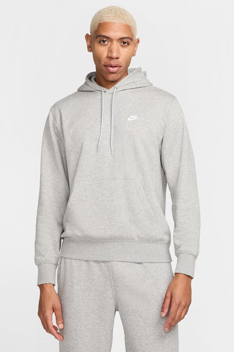 Nike Худи с памук и лого Светлосив меланж