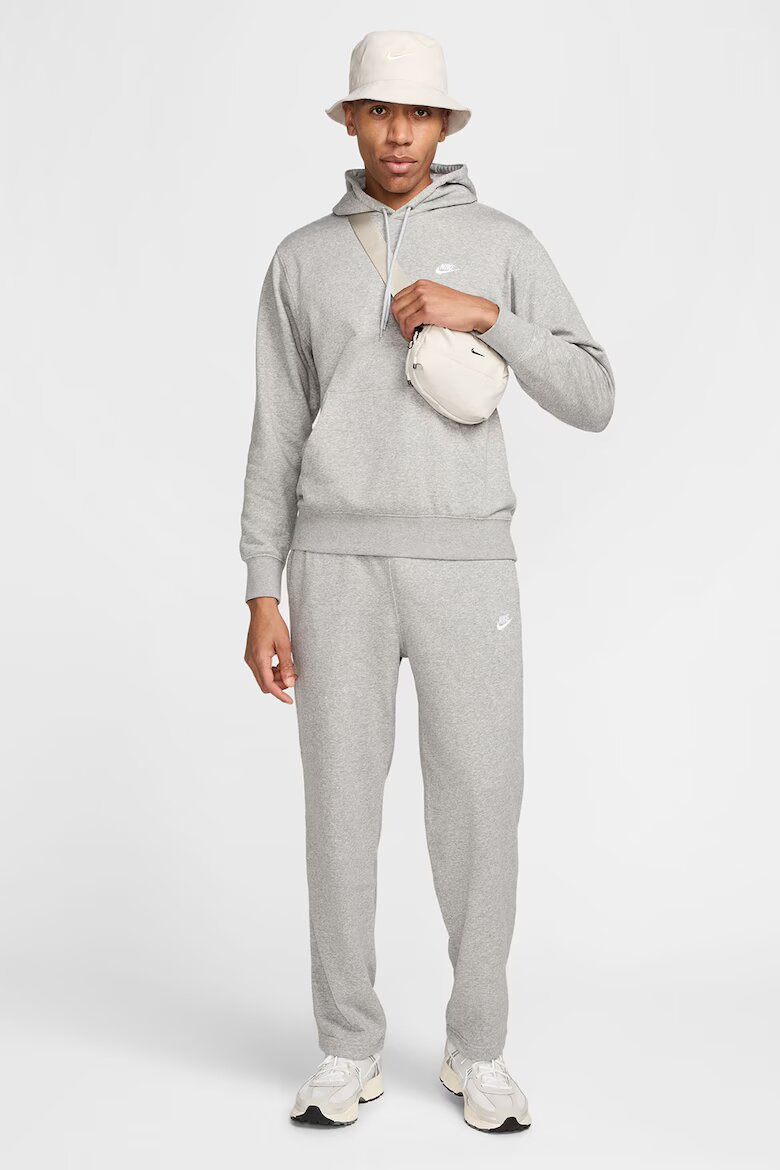 Nike Худи с памук и лого Светлосив меланж