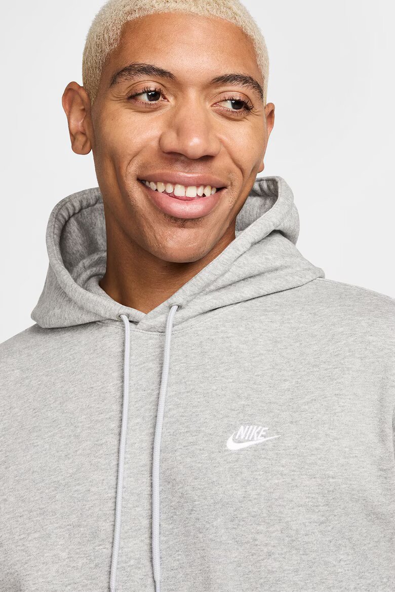 Nike Худи с памук и лого Светлосив меланж