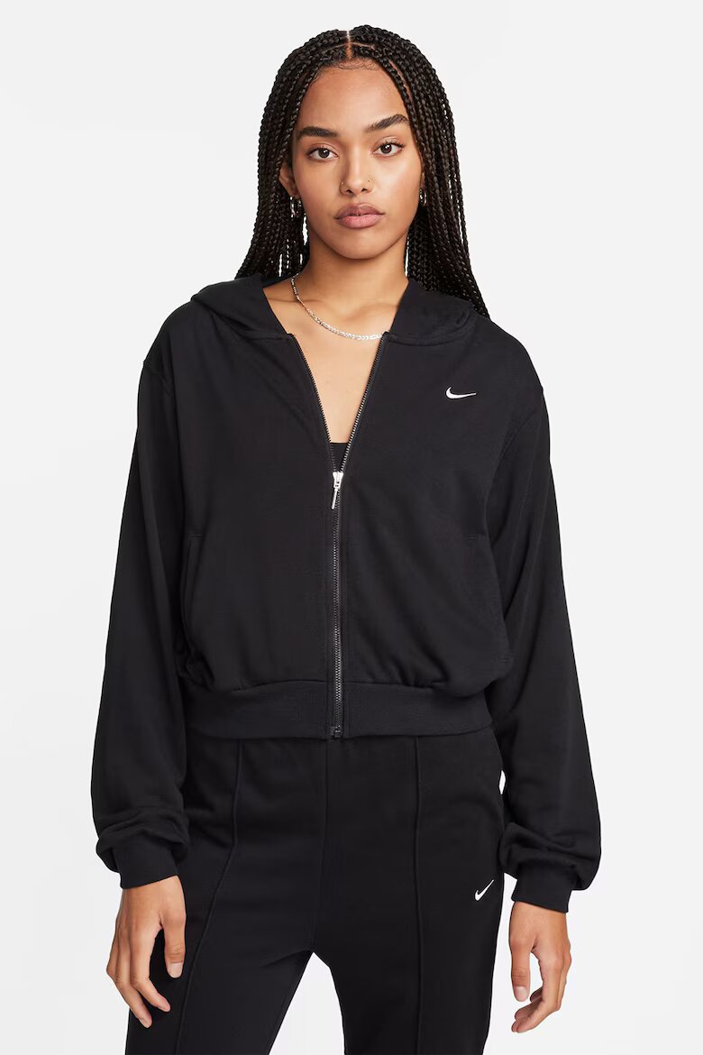 Nike Худи с памук с цип Черен